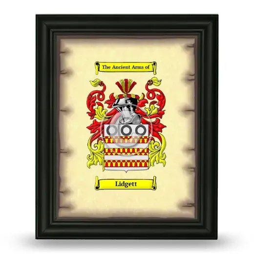 Lidgett Coat of Arms Framed - Black