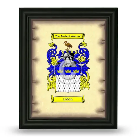 Lidon Coat of Arms Framed - Black