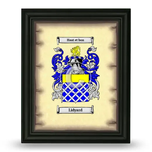 Lidyard Coat of Arms Framed - Black