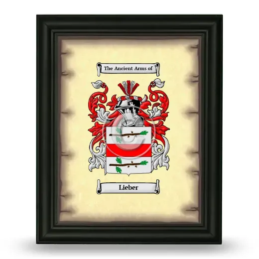 Lieber Coat of Arms Framed - Black