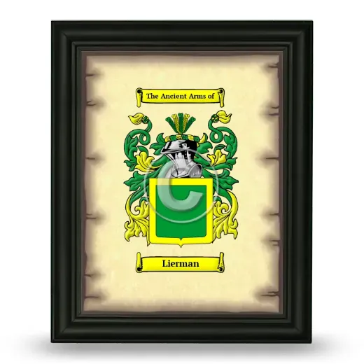 Lierman Coat of Arms Framed - Black