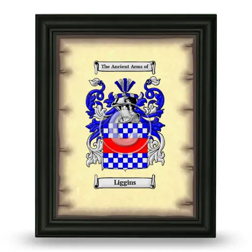 Liggins Coat of Arms Framed - Black