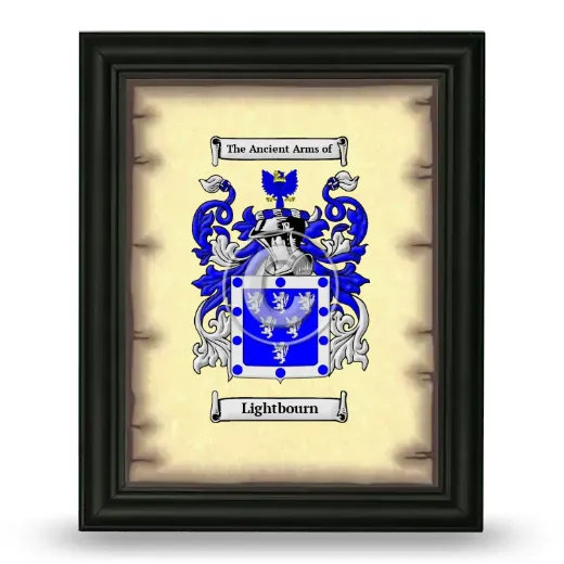 Lightbourn Coat of Arms Framed - Black
