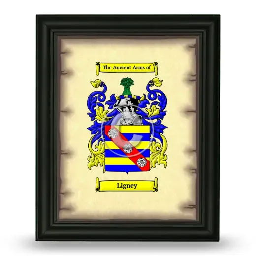 Ligney Coat of Arms Framed - Black
