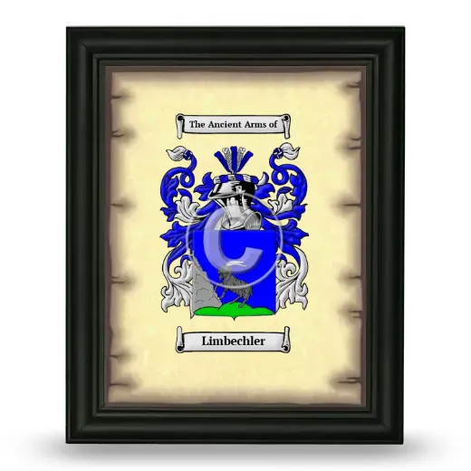 Limbechler Coat of Arms Framed - Black