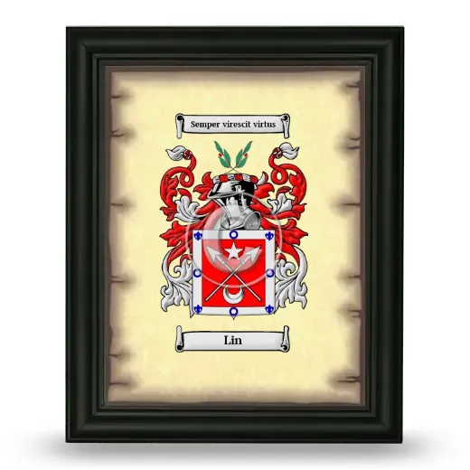 Lin Coat of Arms Framed - Black