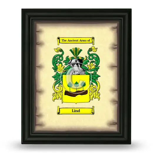 Lind Coat of Arms Framed - Black