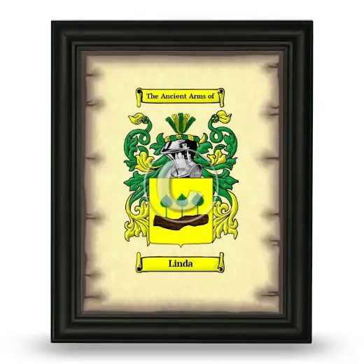 Linda Coat of Arms Framed - Black