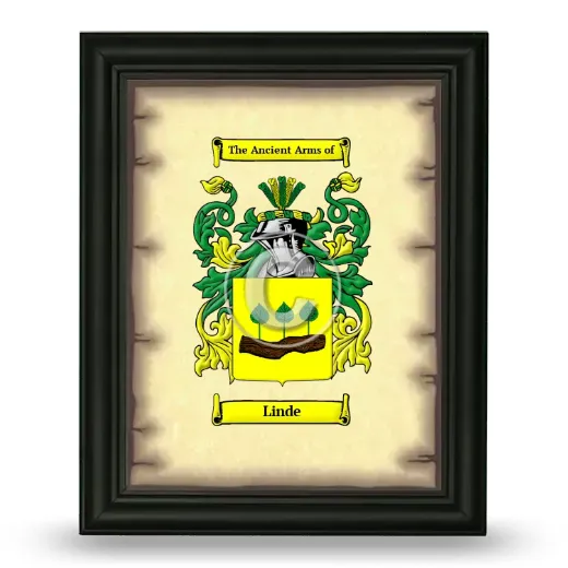 Linde Coat of Arms Framed - Black