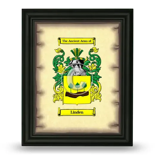 Linden Coat of Arms Framed - Black