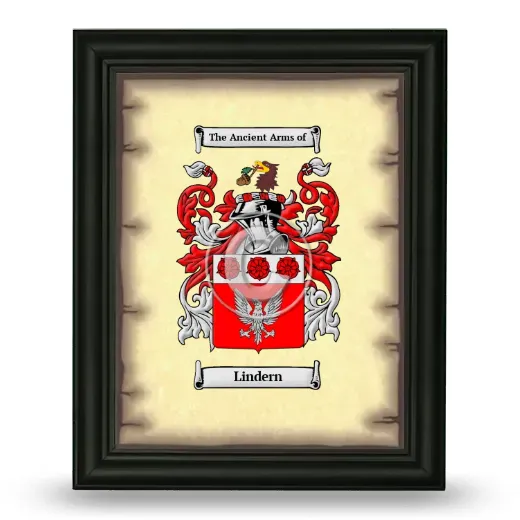 Lindern Coat of Arms Framed - Black