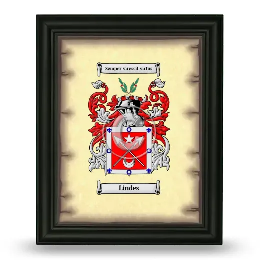 Lindes Coat of Arms Framed - Black
