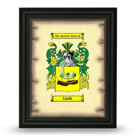 Lindh Coat of Arms Framed - Black
