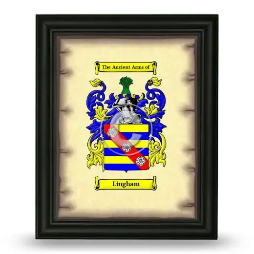 Lingham Coat of Arms Framed - Black