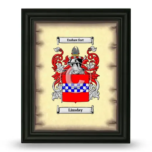 Linsday Coat of Arms Framed - Black