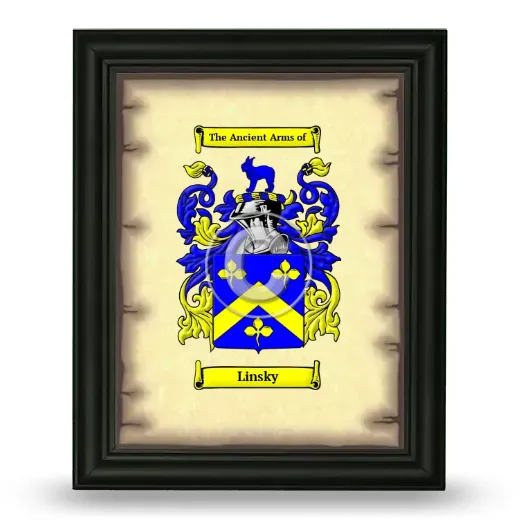 Linsky Coat of Arms Framed - Black