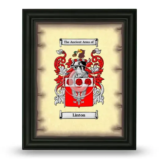 Linton Coat of Arms Framed - Black
