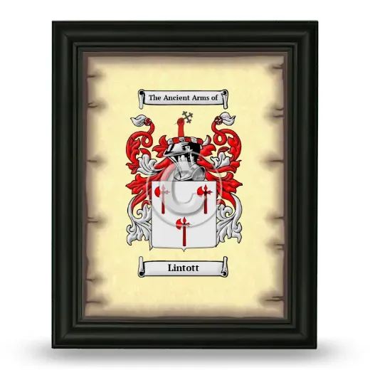 Lintott Coat of Arms Framed - Black
