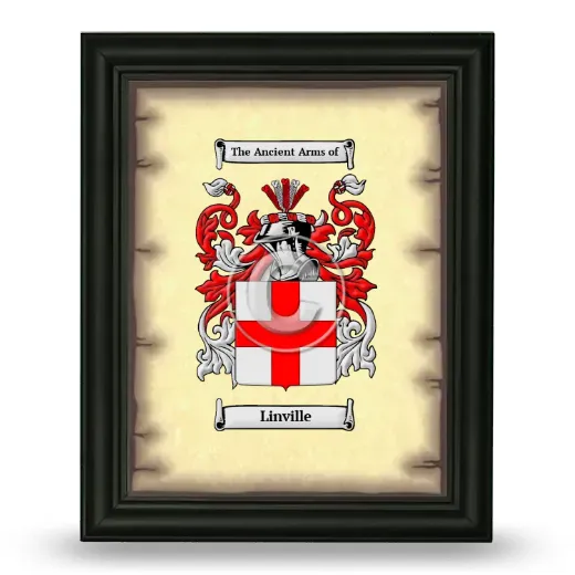 Linville Coat of Arms Framed - Black
