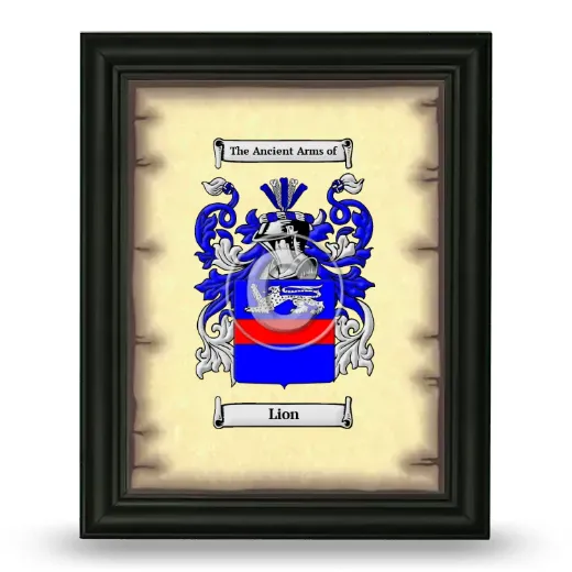 Lion Coat of Arms Framed - Black