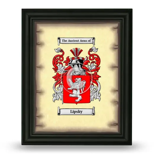 Lipsky Coat of Arms Framed - Black
