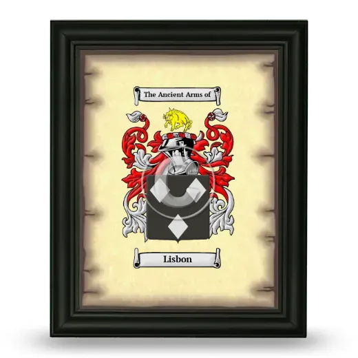 Lisbon Coat of Arms Framed - Black