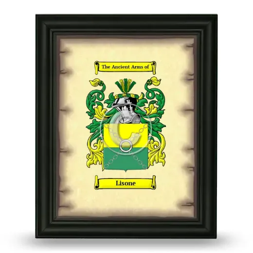 Lisone Coat of Arms Framed - Black