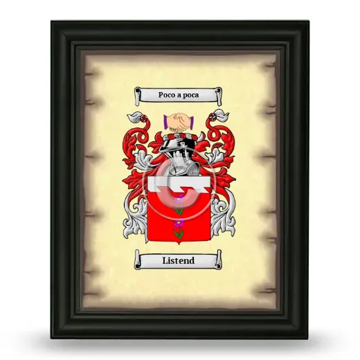 Listend Coat of Arms Framed - Black