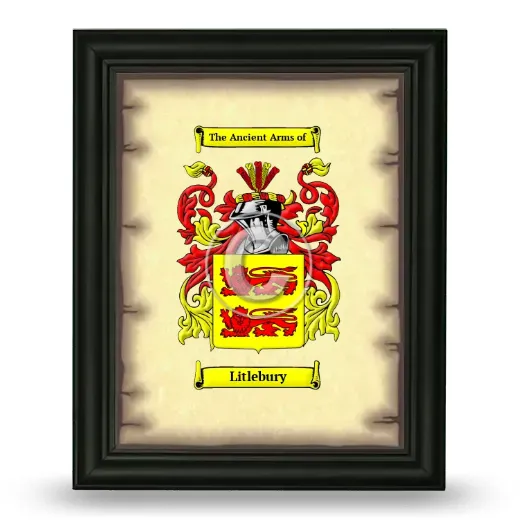 Litlebury Coat of Arms Framed - Black