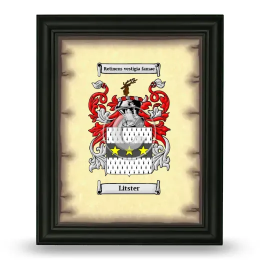 Litster Coat of Arms Framed - Black