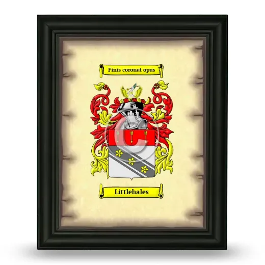 Littlehales Coat of Arms Framed - Black