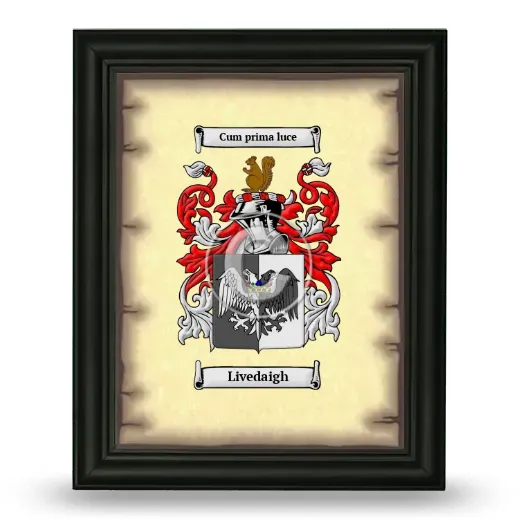 Livedaigh Coat of Arms Framed - Black