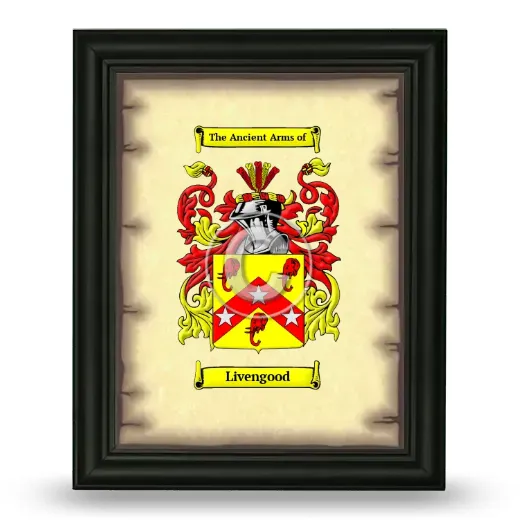 Livengood Coat of Arms Framed - Black