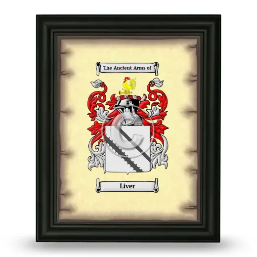 Liver Coat of Arms Framed - Black