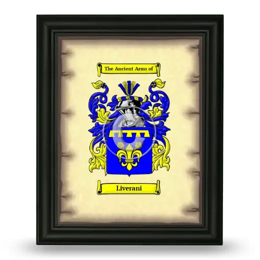 Liverani Coat of Arms Framed - Black