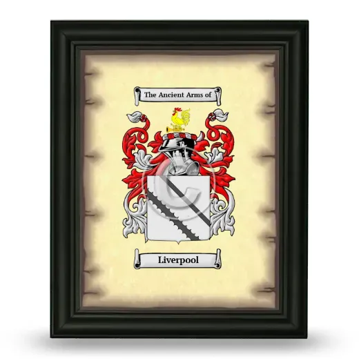 Liverpool Coat of Arms Framed - Black