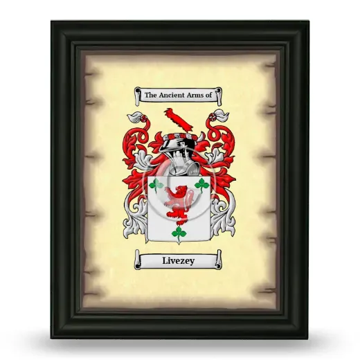 Livezey Coat of Arms Framed - Black
