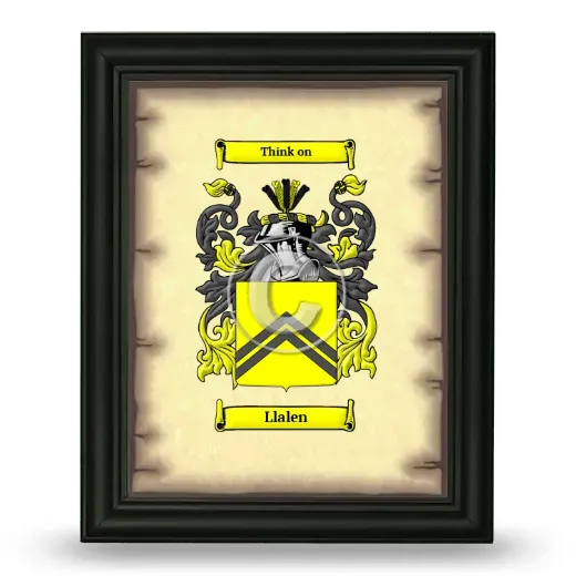 Llalen Coat of Arms Framed - Black