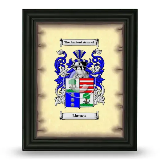 Llamos Coat of Arms Framed - Black