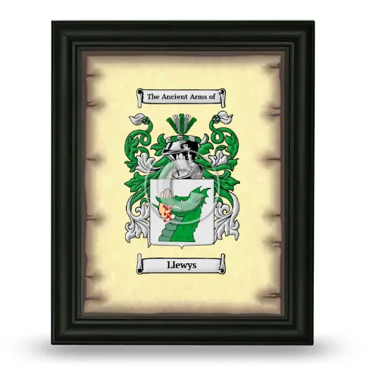Llewys Coat of Arms Framed - Black
