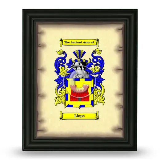 Llops Coat of Arms Framed - Black