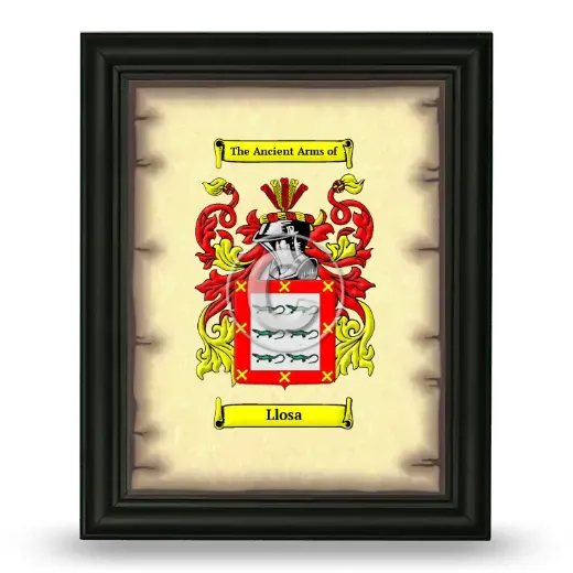 Llosa Coat of Arms Framed - Black