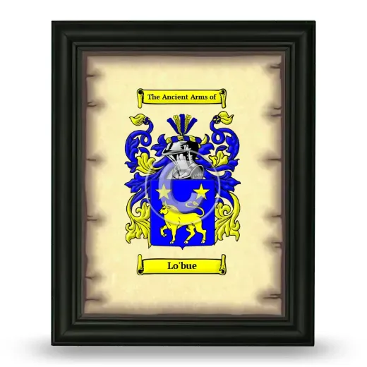 Lo'bue Coat of Arms Framed - Black