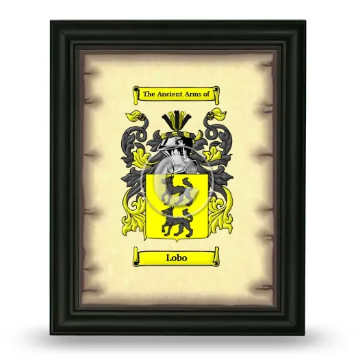 Lobo Coat of Arms Framed - Black