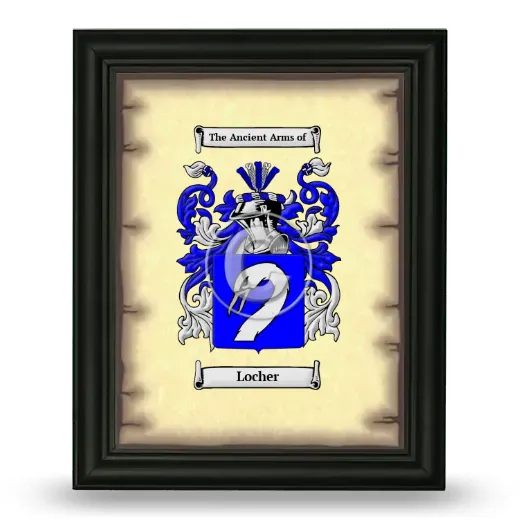 Locher Coat of Arms Framed - Black