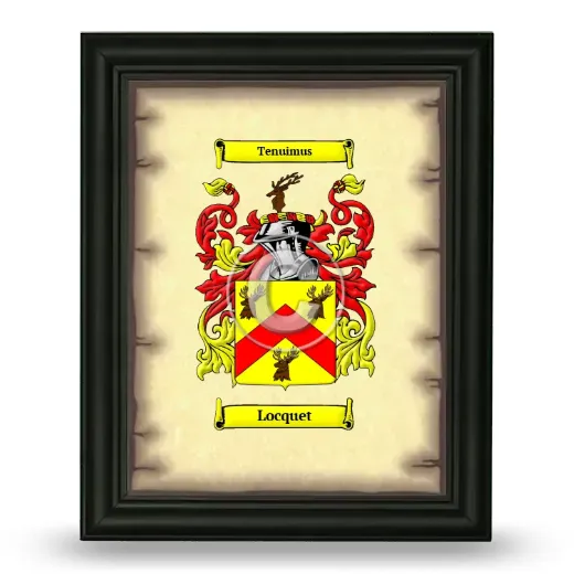 Locquet Coat of Arms Framed - Black