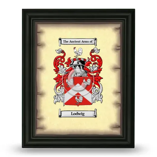 Lodwig Coat of Arms Framed - Black