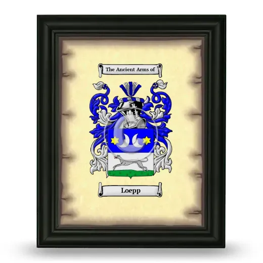 Loepp Coat of Arms Framed - Black