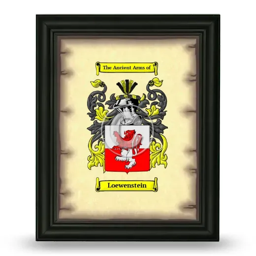 Loewenstein Coat of Arms Framed - Black