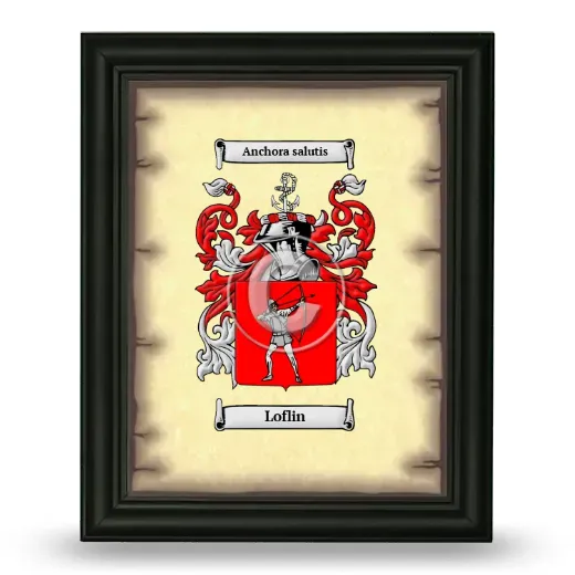 Loflin Coat of Arms Framed - Black